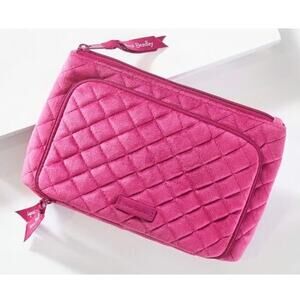 Vera Bradley Compact Organizer Travel Makeup Pouch Bag Quilted Majestic Magenta